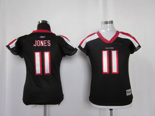 Falcons #11 Julio Jones Black Women's Field Flirt Stitched NFL Jersey